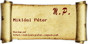 Miklósi Péter névjegykártya