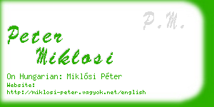 peter miklosi business card