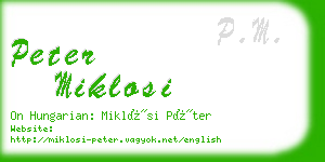 peter miklosi business card